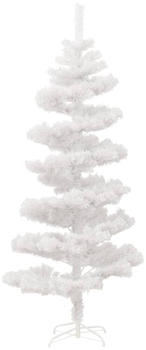 vidaXL Swirl Christmas Tree with Pot and LEDs White 150cm (344653)