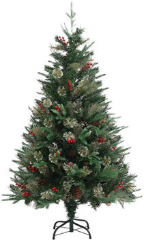 vidaXL Christmas Tree with Pine Cones Green PVC/PE 120cm (340525)