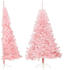 vidaXL Artificial Half Christmas Tree PVC with Stand Pink