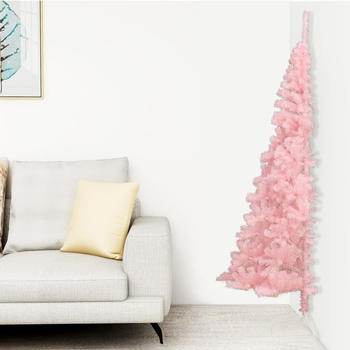 vidaXL Artificial Half Christmas Tree PVC with Stand Pink 150cm (344671)