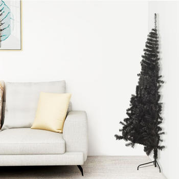 vidaXL Artificial Half Christmas Tree PVC with Stand Black 240cm (344679)