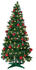 Casaria Weihnachtsbaum mit Weihnachtskugeln und Kette 180cm (107682)