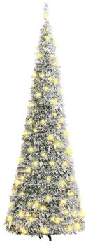 vidaXL Artificial Christmas Tree Pop-up Flocked Snow 150 LEDs 180cm (357758)