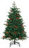 150cm: vidaXL Artificial green Christmas tree embellished with pinecones and berries
