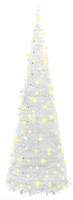 vidaXL Pop-Up-Weihnachtsbaum K&uuml;nstlich 200 LEDs Wei&szlig; 210 cm