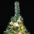 vidaXL Künstlicher Weihnachtsbaum Weihnachtsbaum mit LEDs und Kugeln Beschneit 210cm (3210144)