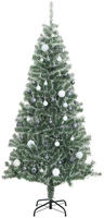 vidaXL K&uuml;nstlicher Weihnachtsbaum 300 LEDs & Kugeln Beschneit 240 cm