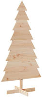 vidaXL Weihnachtsbaum Holz zum Schm&uuml;cken 150 cm Massivholz Kiefer