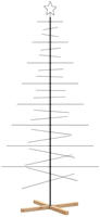 vidaXL Metall-Weihnachtsbaum zum Dekorieren Holzst&auml;nder Schwarz 210 cm