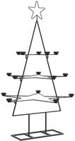 vidaXL Metall-Weihnachtsbaum zum Dekorieren Schwarz 105 cm