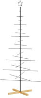 vidaXL Weihnachtsbaum Metall mit Holzst&auml;nder Schwarz 180 cm