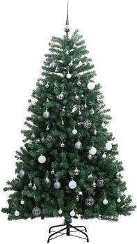 vidaXL Künstlicher Weihnachtsbaum klappbar 300 LEDs & Kugeln 240cm (3210166)