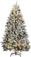 vidaXL K&uuml;nstlicher Weihnachtsbaum Klappbar 300 LEDs & Kugeln 180 cm