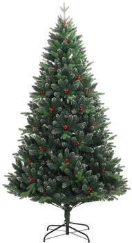 vidaXL Künstlicher Weihnachtsbaum klappbar mit Roten Beeren 180cm (356733)