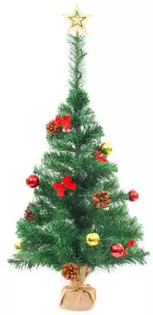 vidaXL Künstlicher Weihnachtsbaum mit Beleuchtung & Kugeln 64cm (321505)