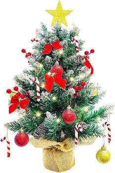 LuxusKollektion Weihnachtsbaum mit LED-Beleuchtung und Deko 60cm