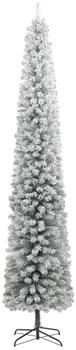 vidaXL Thin Christmas tree with snow 270 cm