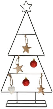 Spetebo Künstlicher Weihnachtsbaum Metall schwarz 56 cm mit 6 Haken für Weihnachtskugeln und Zierschmuck