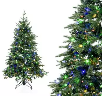 Evergreen Stoves Künstlicher Weihnachtsbaum Sherwood Fichte inkl. LEDs Grün 150 cm