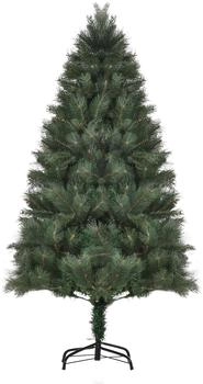 HomCom Künstlicher Weihnachtsbaum grün mit 375 Spitzen Metallständer Größe 180 cm