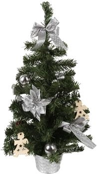 Sarcia.eu Künstlicher Weihnachtsbaum in einem Topf mit silbernen Ornamenten dekoriert 60 cm