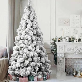 Bakaji Alpen Weihnachtsbaum schneegrün hohe Qualität Zweige mit Schnee montageleicht H 180 cm