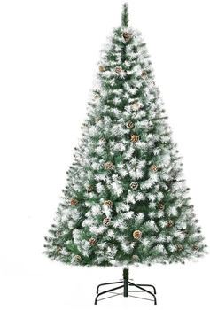 HomCom Künstlicher Weihnachtsbaum grün weiß 800 Astspitzen faltbar Standfuß innen 180 cm
