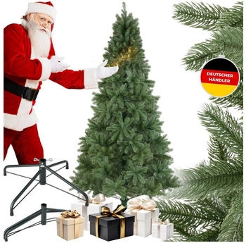TecTake Künstlicher Weihnachtsbaum grün Deko 210 230cm Undekorierter/Unbeleuchteter Baum, 1346 Spitzen, Ø 120 cm x 12