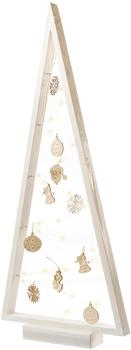 BOGATECO Weihnachtsbaum aus Holz mit LED 104cm weiß