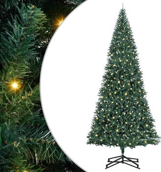 vidaXL Pre-Lit Green Christmas Tree 500 cm PVC (3394838)