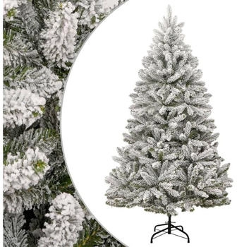 vidaXL White Snow-Flocked Hinged Christmas Tree 300 cm (357797)