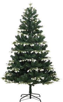 vidaXL White Snow-Flocked Hinged Christmas Tree 240 cm (356759)