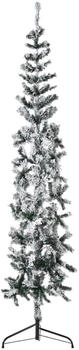 vidaXL White Slim Snowy Half Christmas Tree 120 cm (344608)