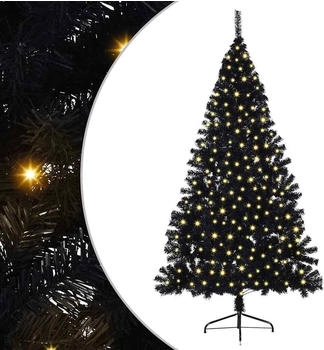 vidaXL Pre-Lit Black Artificial Christmas Tree 180 cm