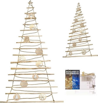 BOGATECO Illuminated Hazel Wood Christmas Tree 205 cm