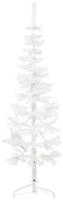 vidaXL K&uuml;nstlicher Halb-Weihnachtsbaum mit St&auml;nder Schlank Wei&szlig; 120 cm