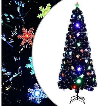 vidaXL Black LED Christmas Tree with Snowflakes and Artificial Snow 240 cm (328465)