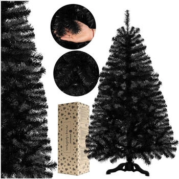 Springos Black Artificial Christmas Tree with Eco-Friendly Needles 180 cm