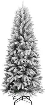 vidaXL Green Snow-Flocked Christmas Tree 180 cm PVC and PE (345190)