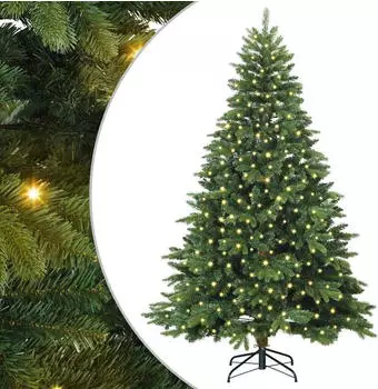 vidaXL Green LED Christmas Tree 210 cm PE and PVC (3397558)