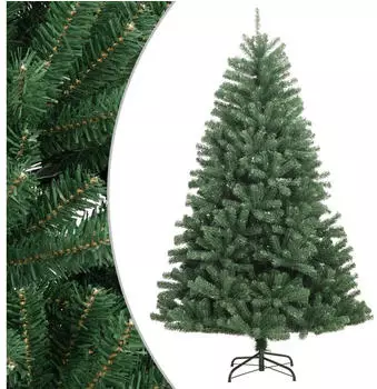 vidaXL Green Hinged Christmas Tree with Stand 120 cm (356765)