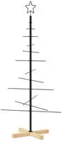 vidaXL Weihnachtsbaum Metall mit Holzst&auml;nder Schwarz 120 cm