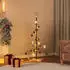 vidaXL Black Metal Christmas Tree with Wooden Base 120 cm (359603)