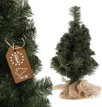 Kadax Small Green Decorative Christmas Tree with Jute Base 80 cm