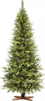 FairyTrees Slim “Nordmann” Artificial Christmas Tree with Brown Trunk 180 cm