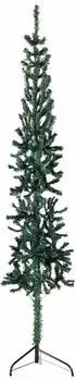 vidaXL Slim Green Half Christmas Tree with Stand 270 cm (344601)