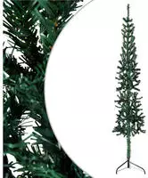 vidaXL K&uuml;nstlicher Halb-Weihnachtsbaum mit St&auml;nder Schlank Gr&uuml;n 120 cm