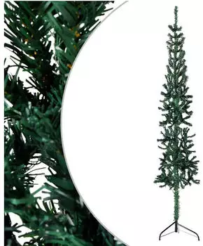 vidaXL Slim Green Half Christmas Tree with Stand 240 cm (344599)