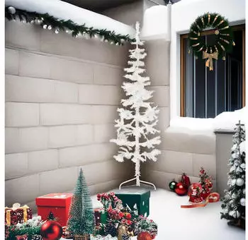 vidaXL Slim Green Half Christmas Tree with Stand 180 cm (344567)