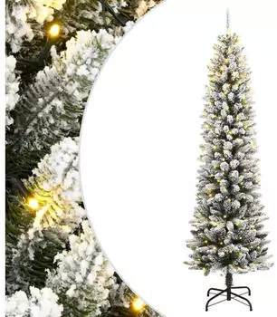 vidaXL Snow-Flocked LED Christmas Tree 180 cm (3315770)